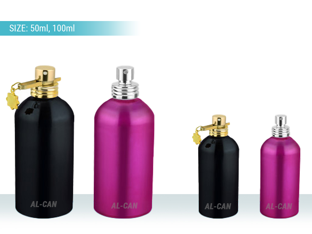 Aluminium Screw Can bottle with Pump