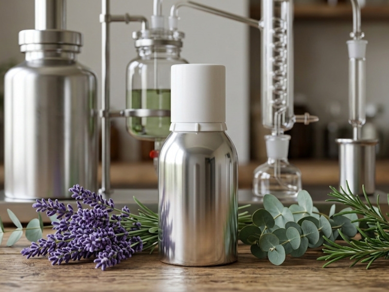 Aluminium containers for essential oils